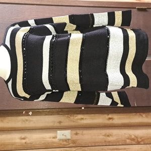 Black/gold/silver sweater, L, Lilly of California  Vintage